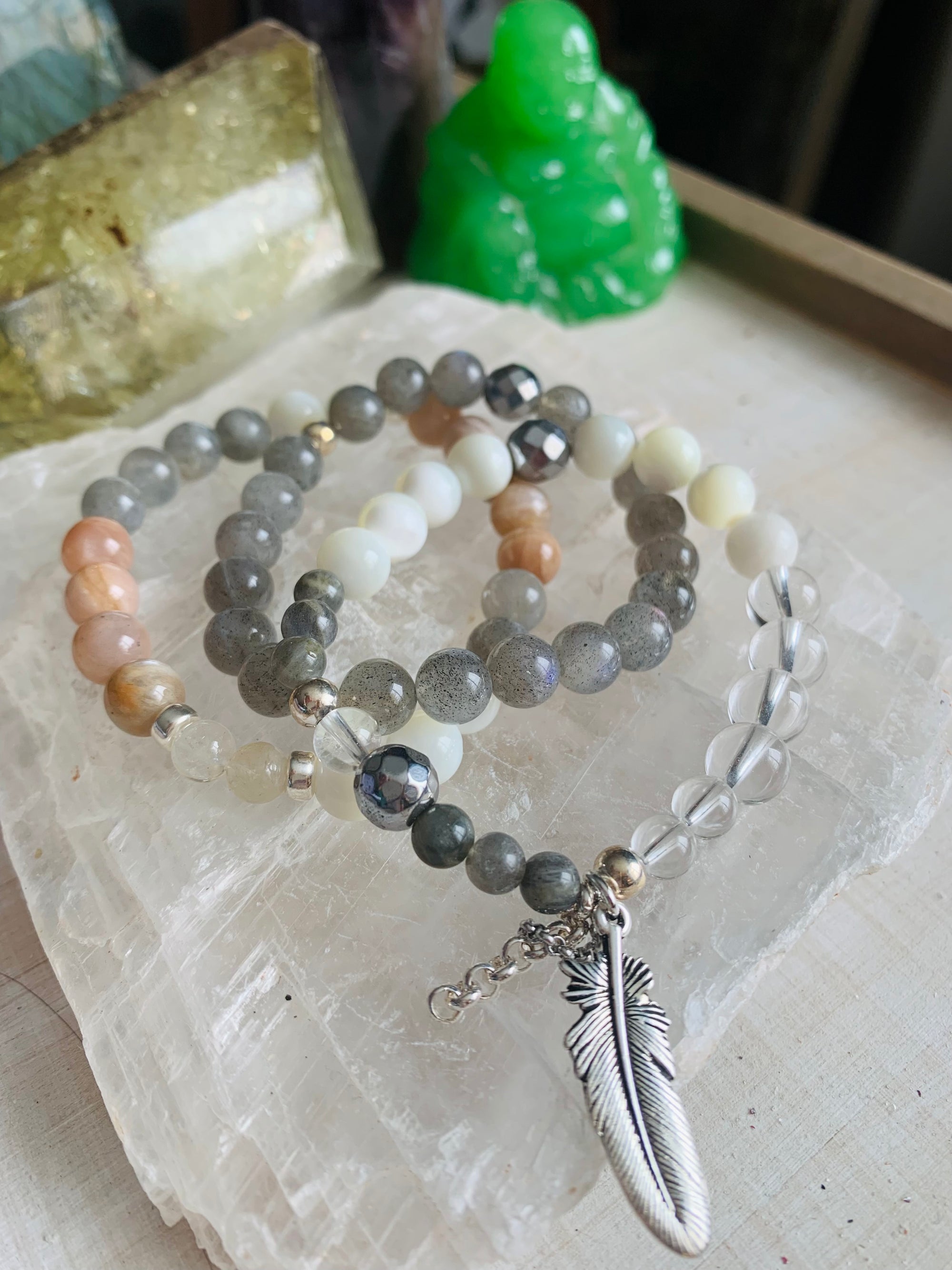 THE AURA SHIELD STACK ~ GEMSTONE BRACELETS